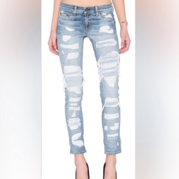 Rag & Bone The Dre distressed & patched jean in Brigade - Picture 7 of 7